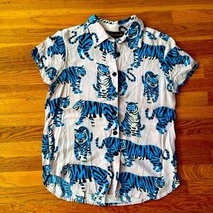 Nooworks Rare! Joyce Top Blue Tigers